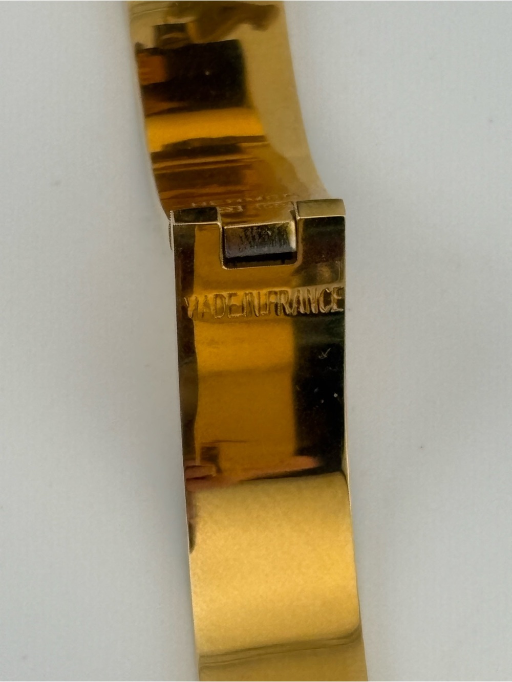 Hermès H Clic Clac Bracelet – Black & Gold Tone | Fits Up to 6.5” Wrist - Picture 7 of 12